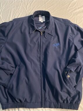 Guy Harvey Jacket Mens 2XL Blue Bomber Full Zip Marlin Fishing Lined Long Sleeve